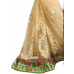 Dazzling Embroidered Party Wear Jacquard-Net Half-Half Saree